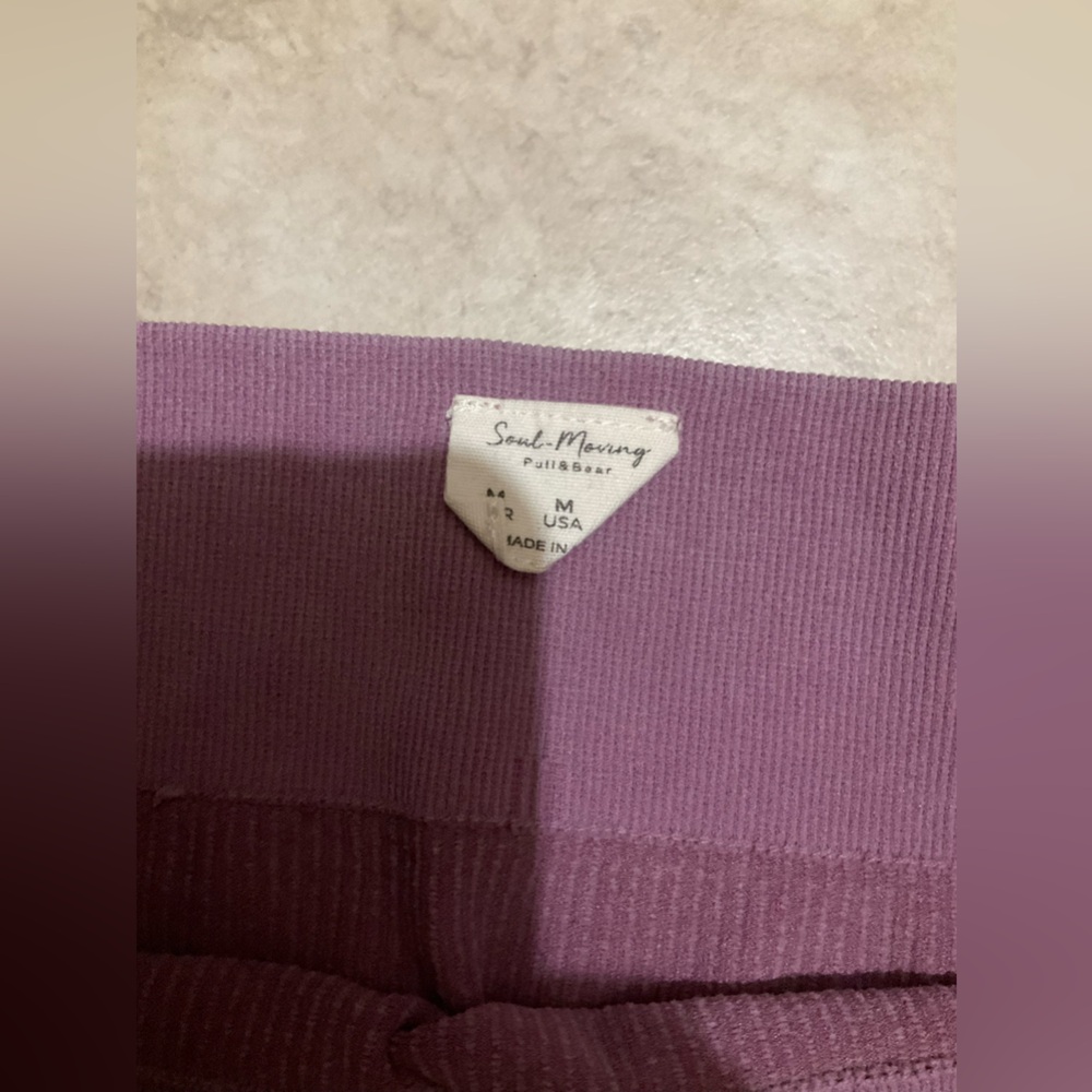 Women's Ribbed Purple Shorts - Picture 2 of 2